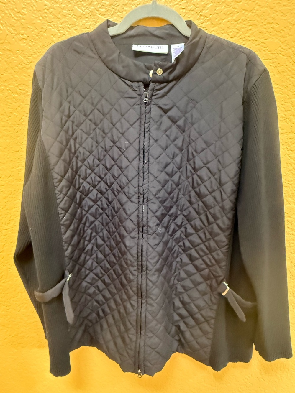 Elisabeth Quilted Black Women's Jacket - Plus Size 2X